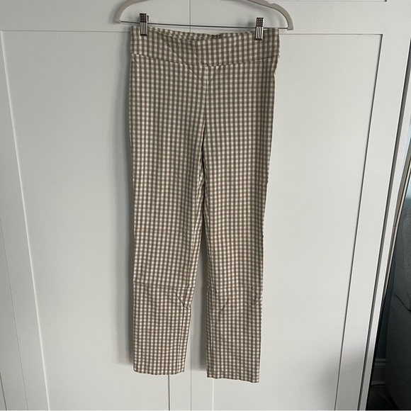 🥒 J. McLaughlin Masie Gingham Print Tapered Leg Slim Pull-On Trouser Pants 6 - Picture 2 of 9
